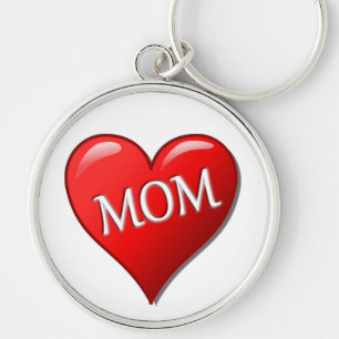 I KÄRLEK MAMMA RUND SILVERFÄRGAD NYCKELRING