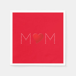 I Kärlek, Mamma, svart, vitt hjärta pappert Pappersservett