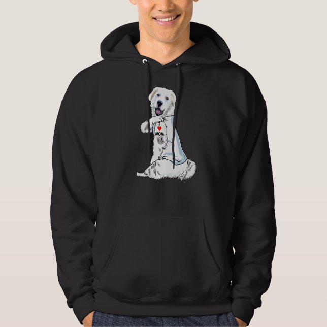 I Kärlek Mamma Tatfor Underbar Pyrenéerna Mamma Hu Hoodie (Framsida)