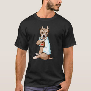 I Kärlek Mamma Tatto American Pit Bull Mamma Hund T Shirt