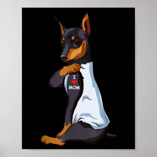 I Kärlek Mamma Tatto Manchester Terrier Mamma Hund Poster