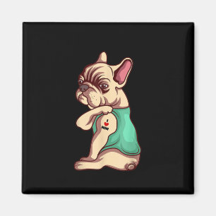 I Kärlek Mamma Tattoo Älskare Funny Fransk Bulldog Magnet