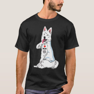 I Kärlek Mamma Tattoo Berger Blanc Suisse Mors dag T Shirt