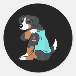 I Kärlek Mamma Tattoo Bernese Mountain Hund Funny  Runt Klistermärke