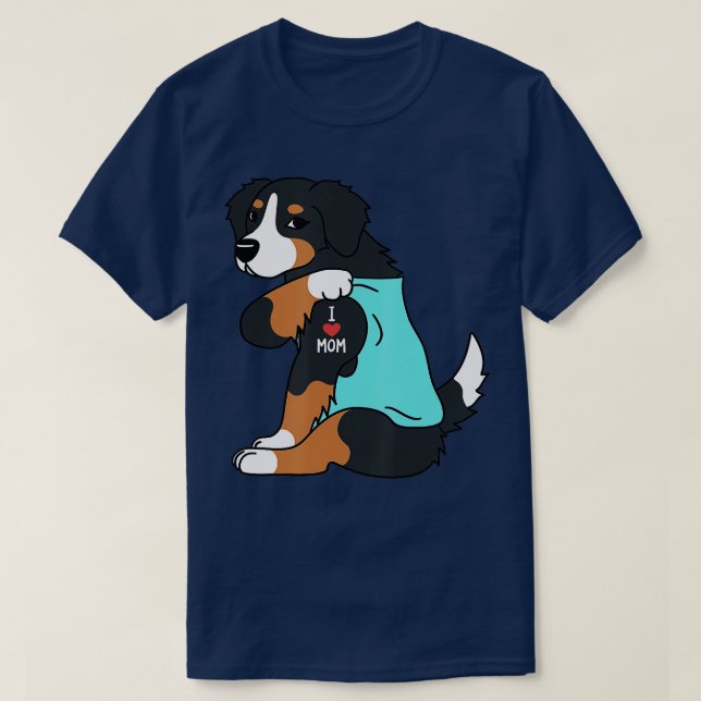I Kärlek Mamma Tattoo Bernese Mountain Hund Funny  T Shirt (Design framsida)