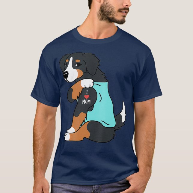 I Kärlek Mamma Tattoo Bernese Mountain Hund Funny  T Shirt (Framsida)