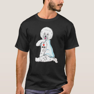 I Kärlek Mamma Tattoo Bichon Frise Mamma Hund Kvin T Shirt
