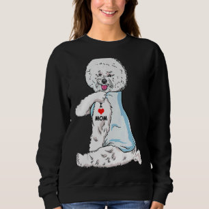 I Kärlek Mamma Tattoo Bichon Frise Mamma Hund Kvin T Shirt