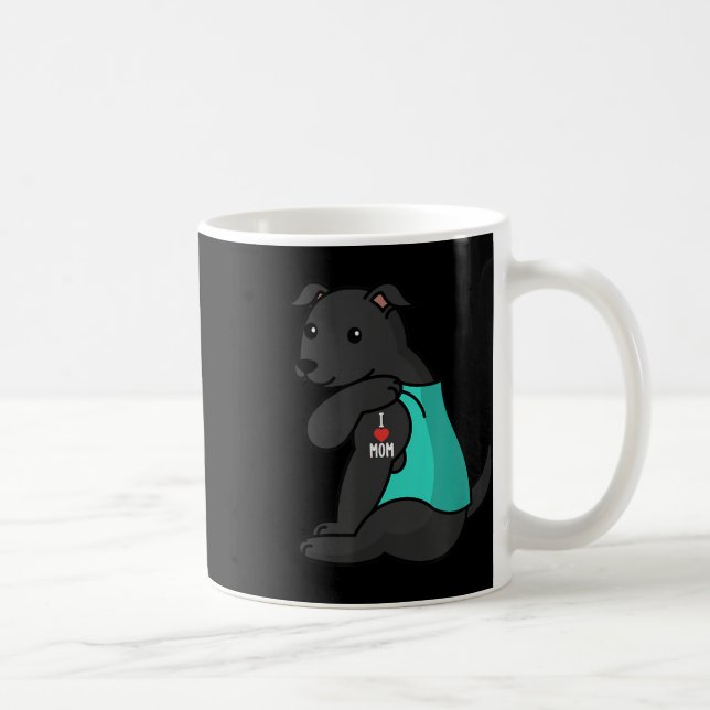 I Kärlek Mamma Tattoo Black Hund Kaffemugg (Höger)