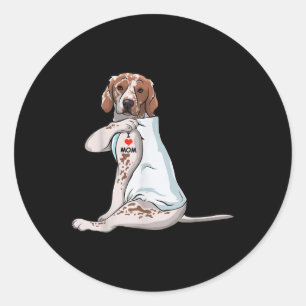I Kärlek Mamma Tattoo Brittany Mamma Hund älskare Runt Klistermärke