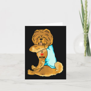 I Kärlek Mamma Tattoo Chow Chow Mamma Hund älskare Kort
