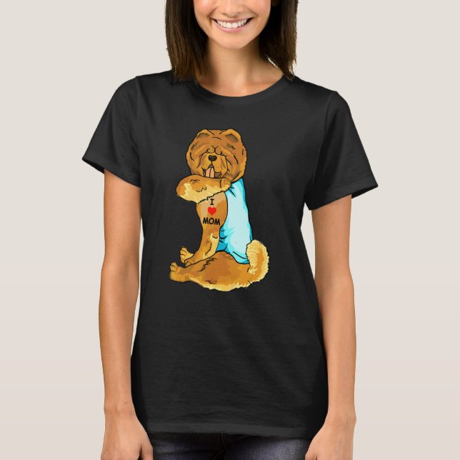 I Kärlek Mamma Tattoo Chow Chow Mamma Hund Women T Shirt (Framsida)