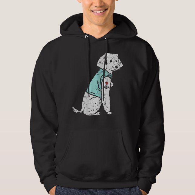 I Kärlek Mamma Tattoo Cute Pet Hundägare Women Hoodie (Framsida)