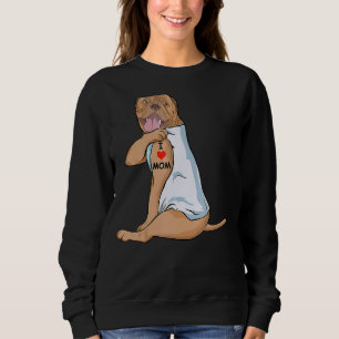 I Kärlek Mamma Tattoo Dogue de Bordeaux Mamma Hund T Shirt