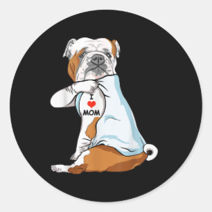 I Kärlek Mamma Tattoo English Bulldog Mamma Hund ä Runt Klistermärke