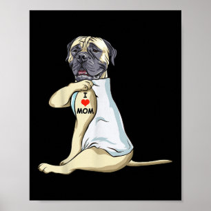 I Kärlek Mamma Tattoo English Mastiff Mamma Hund ä Poster