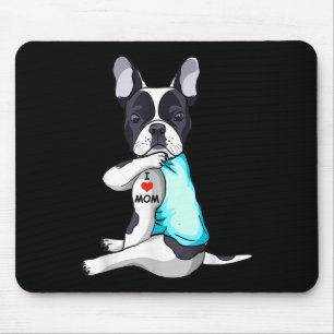 I Kärlek Mamma Tattoo Fransk Bulldog Mamma Hund äl Musmatta