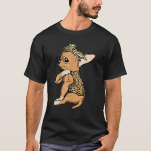 I Kärlek Mamma Tattoo Funny Chihuahua Hund med Ban T Shirt