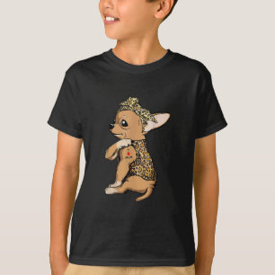 I Kärlek Mamma Tattoo Funny Chihuahua Hund med Ban T Shirt