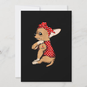 I Kärlek Mamma Tattoo Funny Chihuahua Hund Wearing Meddelande