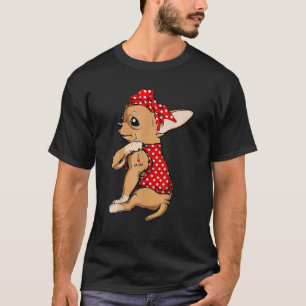 I Kärlek Mamma Tattoo Funny Chihuahua Hund Wearing T Shirt