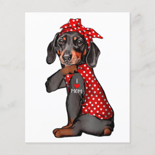 I Kärlek Mamma Tattoo Funny Dachshund Hund Wearing Flygblad