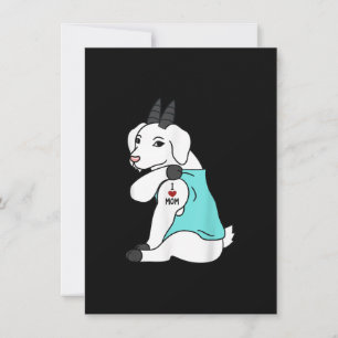 I Kärlek Mamma Tattoo Goat Funny Mors Day Pet Inbjudningar