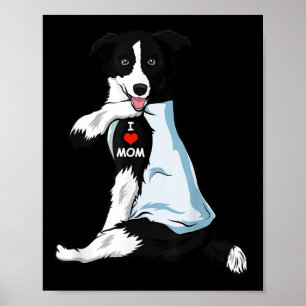 I Kärlek Mamma Tattoo Gräns Collie Mamma Hund älsk Poster
