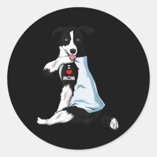 I Kärlek Mamma Tattoo Gräns Collie Mamma Hund älsk Runt Klistermärke