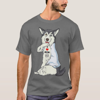 I Kärlek Mamma Tattoo Husky Mamma Hund älskare T Shirt