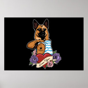 I Kärlek Mamma Tattoo I German Shepherd Mamma Poster
