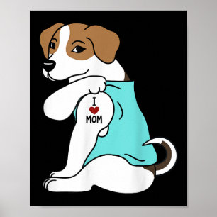I Kärlek Mamma Tattoo Jack Russell Terrier Mors da Poster