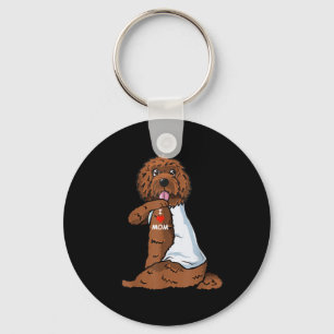 I Kärlek Mamma Tattoo Labradoodle Mamma Hund älska Nyckelring