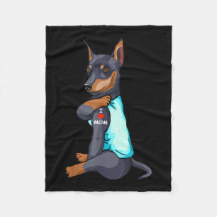 I Kärlek Mamma Tattoo Miniature Pinscher Mamma Hun Fleecefilt