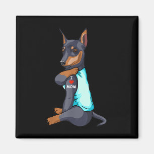 I Kärlek Mamma Tattoo Miniature Pinscher Mamma Hun Magnet