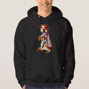 I Kärlek Mamma Tattoo Pit Bull Dog Flowers Mor Da Hoodie
