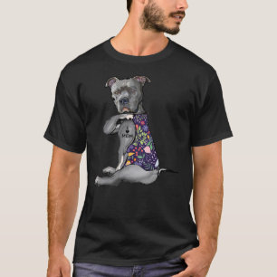I Kärlek Mamma Tattoo Pitbull Hund älskare Women P T Shirt