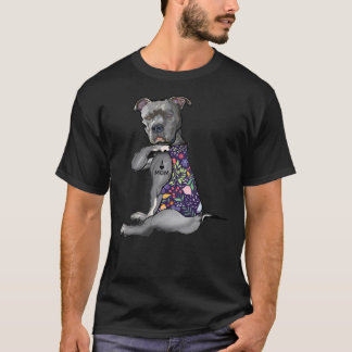 I Kärlek Mamma Tattoo Pitbull Hund älskare Women P T Shirt