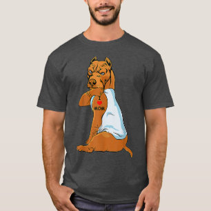 I Kärlek Mamma Tattoo Pitbull Mamma Hund älskare K T Shirt