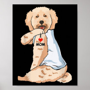I Kärlek Mamma Tattoo Pudel Mamma Hund älskare Poster