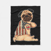 I Kärlek Mamma Tattoo Pug Hund tröja American Flag