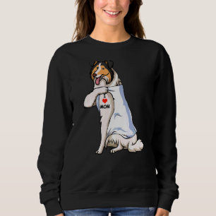 I Kärlek Mamma Tattoo Rough Collie Mamma Hund Wome T Shirt