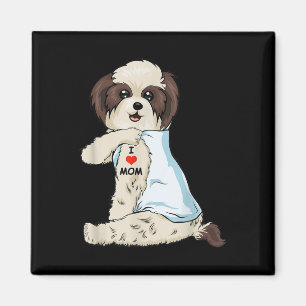 I Kärlek Mamma Tattoo Shih Tzu Mamma Hund älskare Magnet