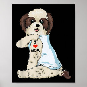 I Kärlek Mamma Tattoo Shih Tzu Mamma Hund älskare Poster