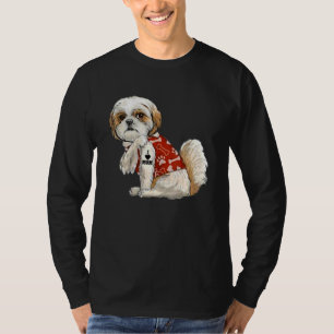 I Kärlek Mamma Tattoo Shih Tzu Mamma Mors dag T Shirt