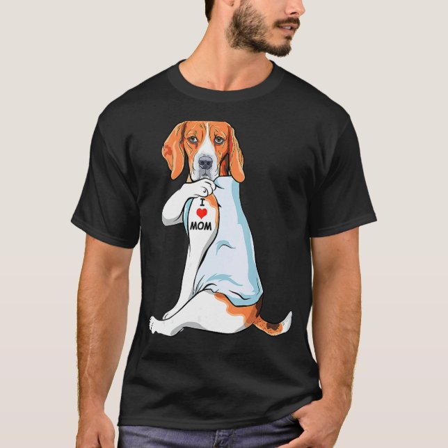 I Kärlek Mamma Tattoo Treeing Walker Coonhound Mam T Shirt (Framsida)