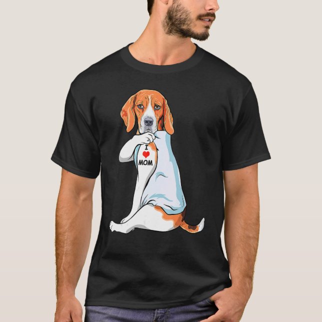 I Kärlek Mamma Tattoo Treeing Walker Coonhound Mam T Shirt (Framsida)