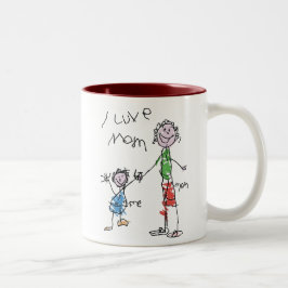 i KÄRLEK MAMMA Två-Tonad Mugg