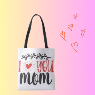 I Kärlek Mamma Typografi - enkel och Chic Tygkasse