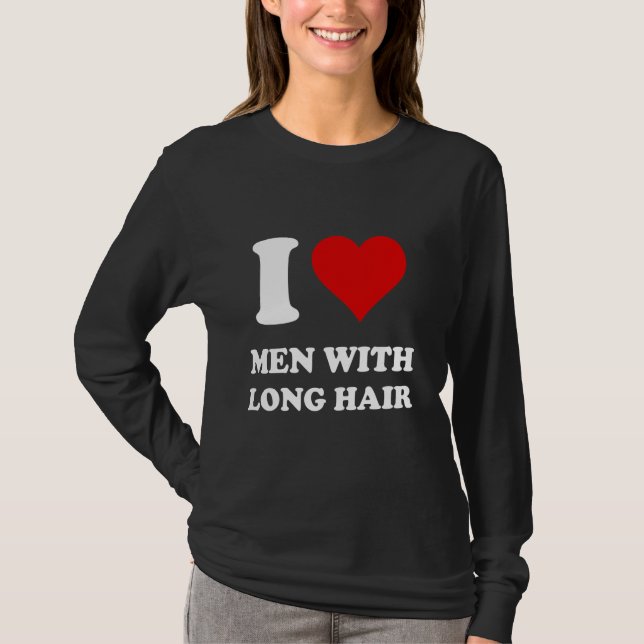 I Kärlek Manar med lång hår T Shirt (Framsida)
